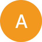 orange circle with the letter a in the middle